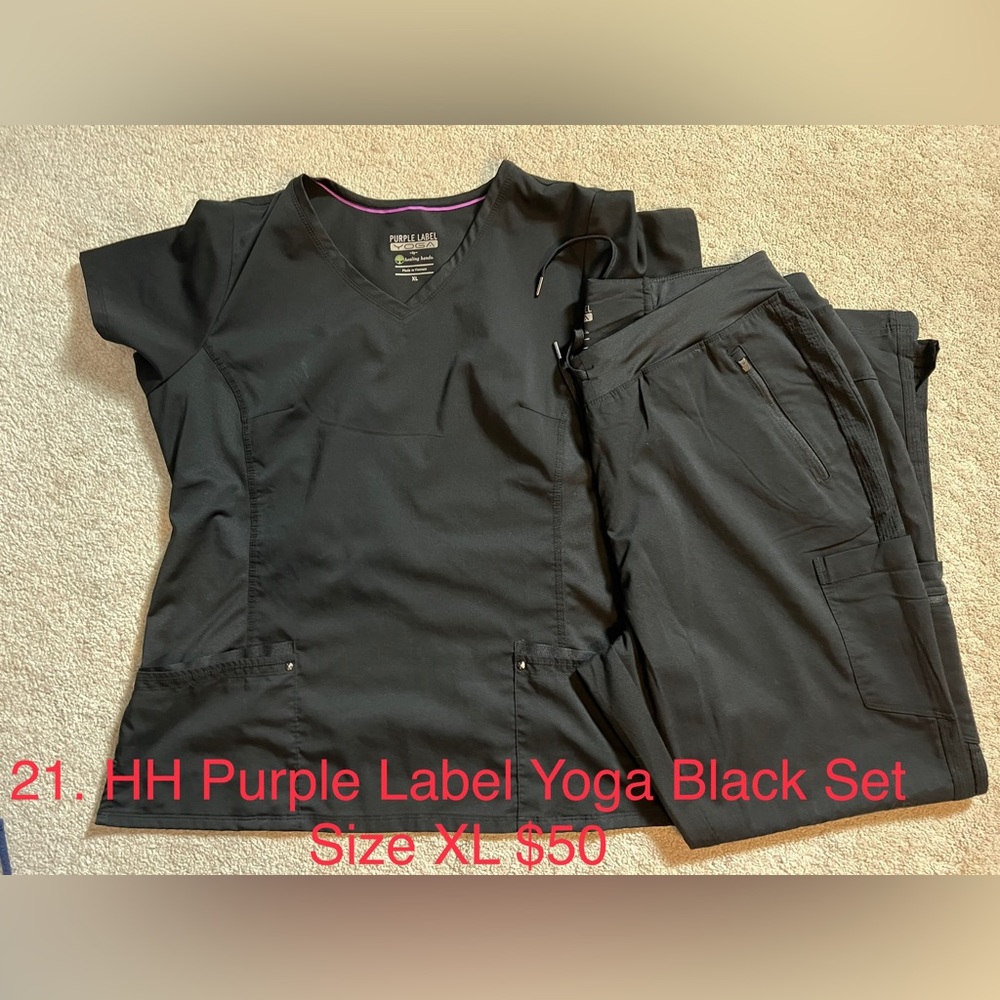 Healing Hands Black Scrub Set